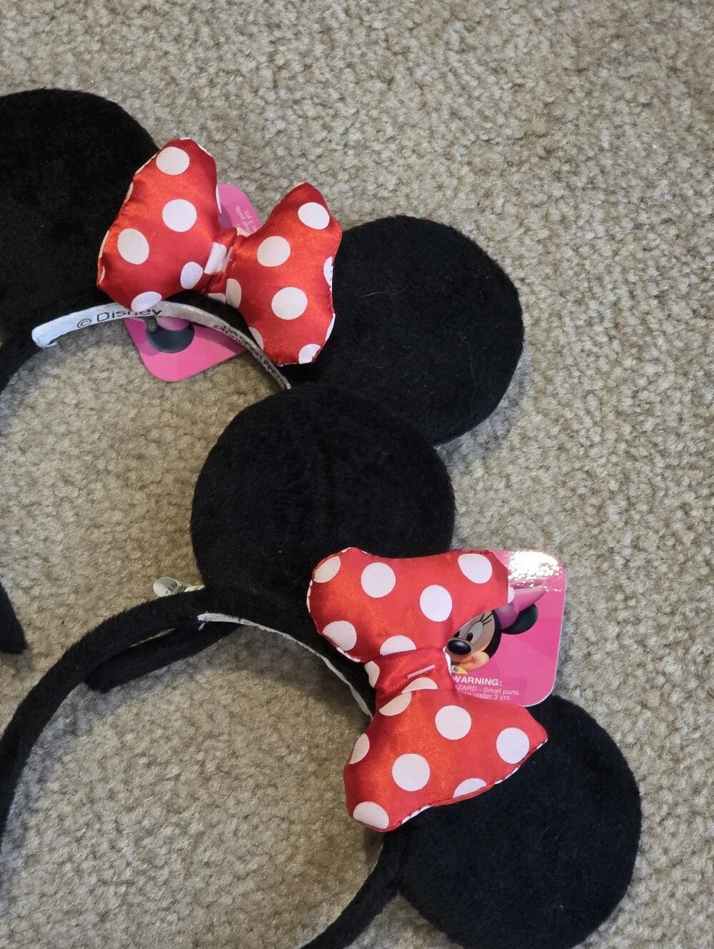 Disney Minnie Mouse Black Ear Headband with Red Polka Dot Bow